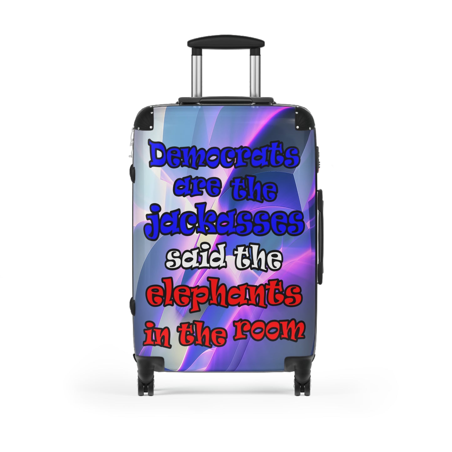 donkeys and elephants - Suitcase (grey-pink wave)