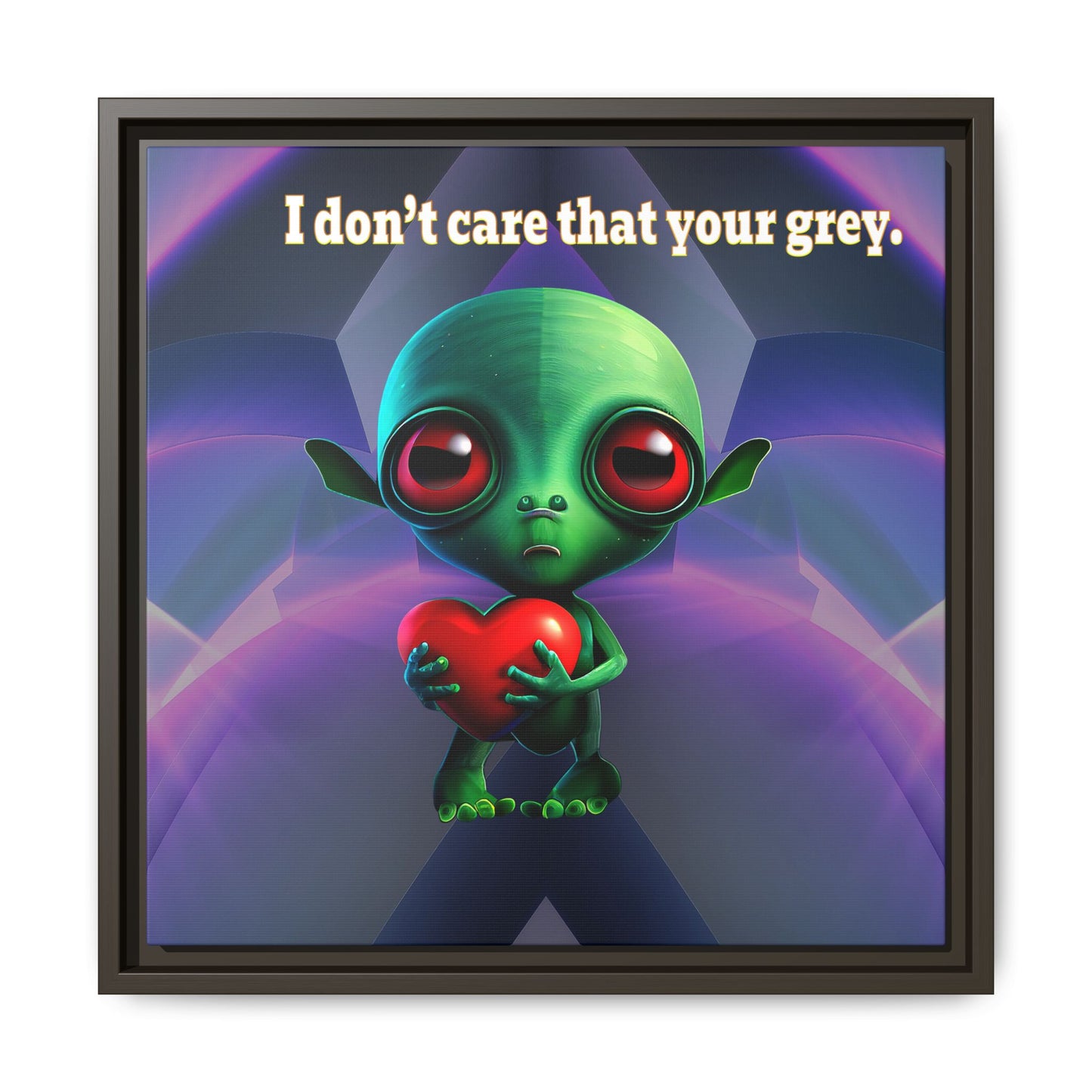 I don't care that your grey - framed canvas art (grey-pink wave)