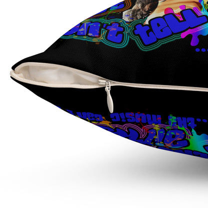 drop the beat - Spun Polyester Square Pillow - (black)
