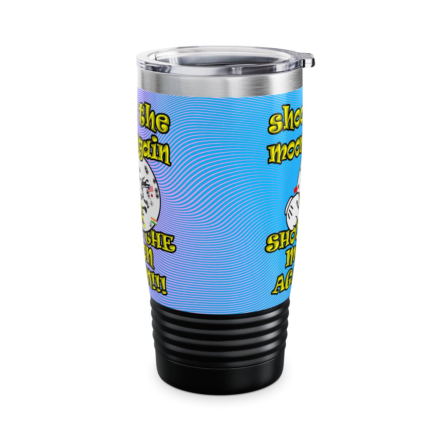 shoot the moon again - Ringneck Tumbler, 20oz (light blue-purple wave)