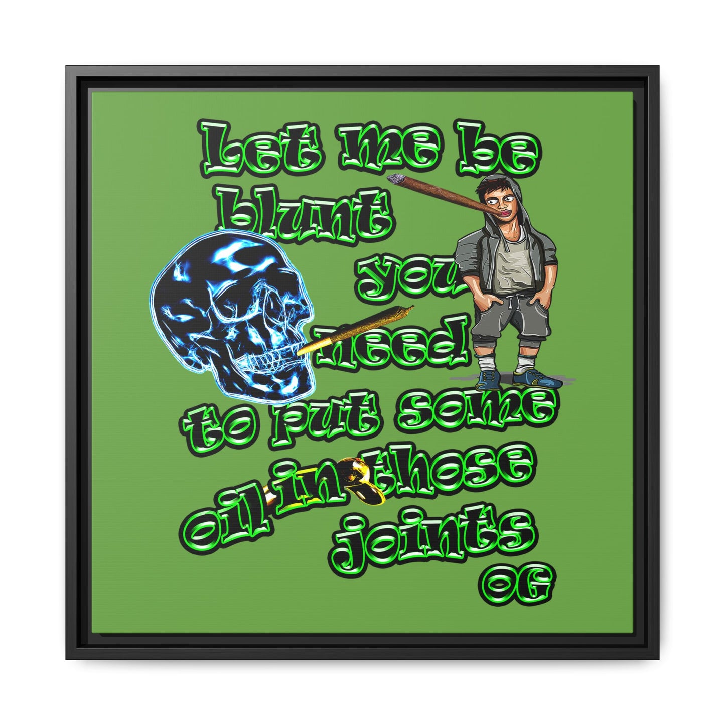 og - framed canvas art (green)
