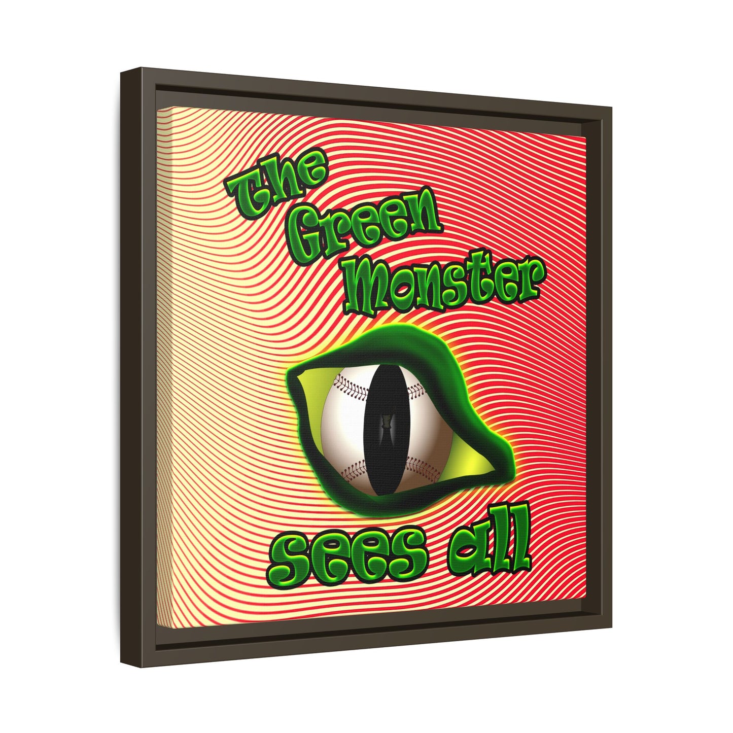 green monster - framed canvas art (yellow-orange wave)