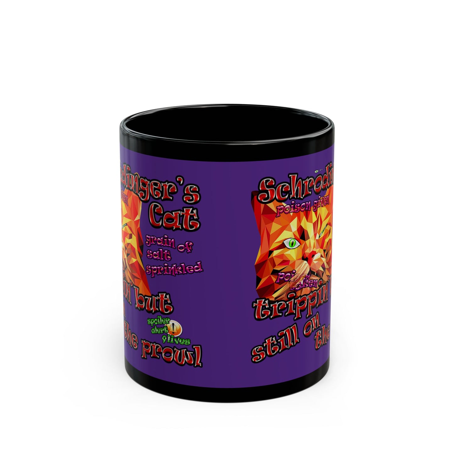 schrodinger's cat - Black Mug (purple)