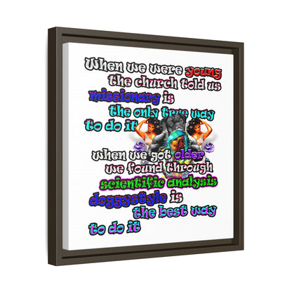 doggystyle - framed canvas art (white)