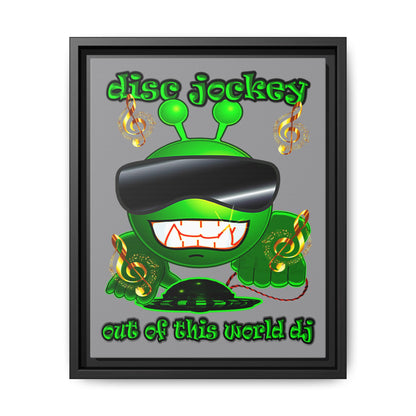 disc jockey - framed canvas art (grey)