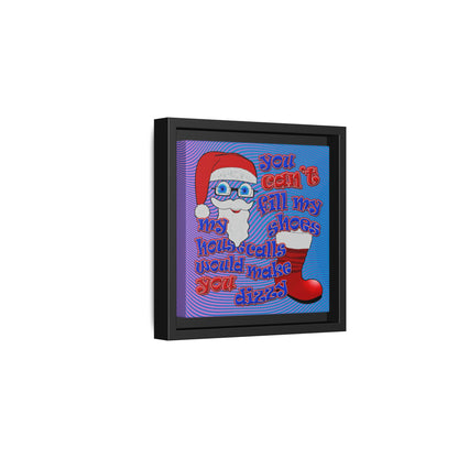 santa's shoes - framed canvas art (light blue-purple wave)