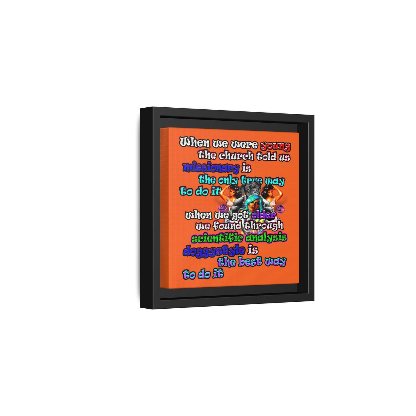 doggystyle - framed canvas art (orange)