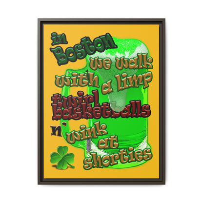 celtics logo - framed canvas art (yellow)