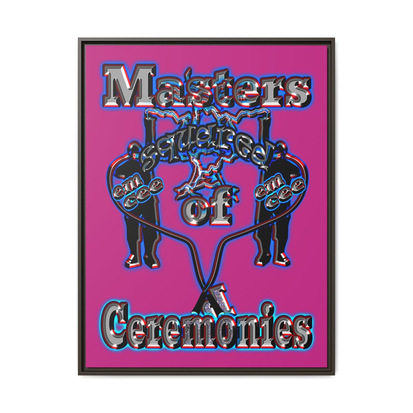em cee squared - framed canvas art (pink)