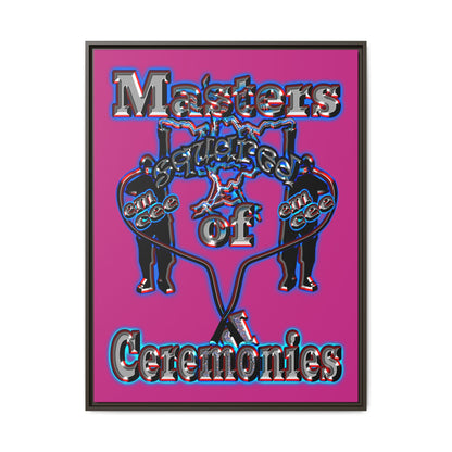 em cee squared - framed canvas art (pink)