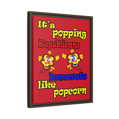 popping like popcorn - framed canvas art (dark red)