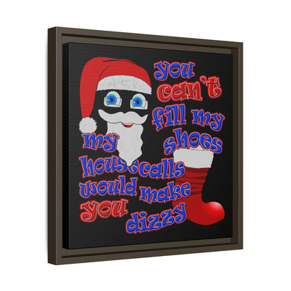 santa's shoes - framed canvas art (black)