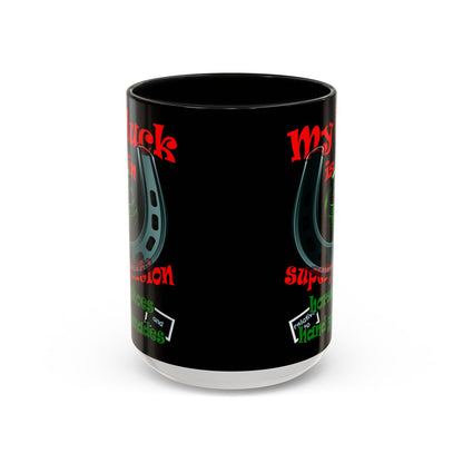 my luck - Accent Mug (black)