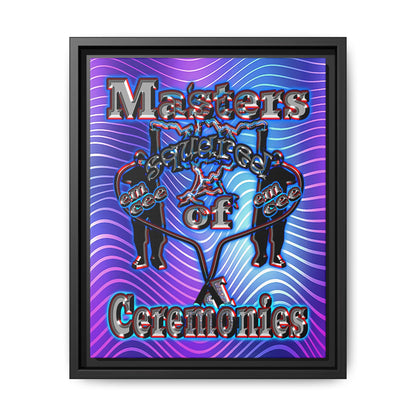 em cee squared - framed canvas art (purple wave)
