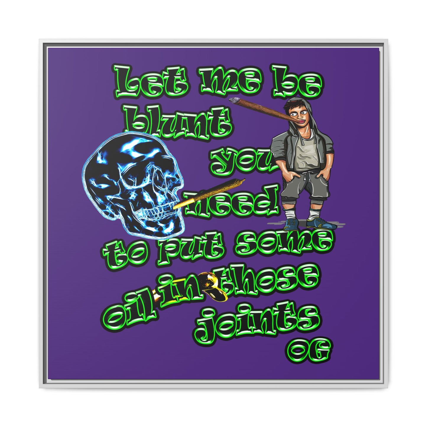 og - framed canvas art (purple)