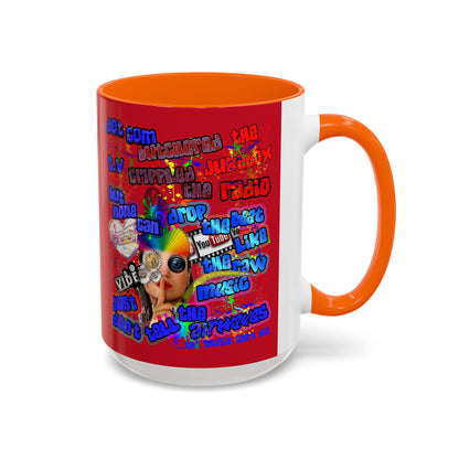 drop the beat - Accent Mug (dark red)