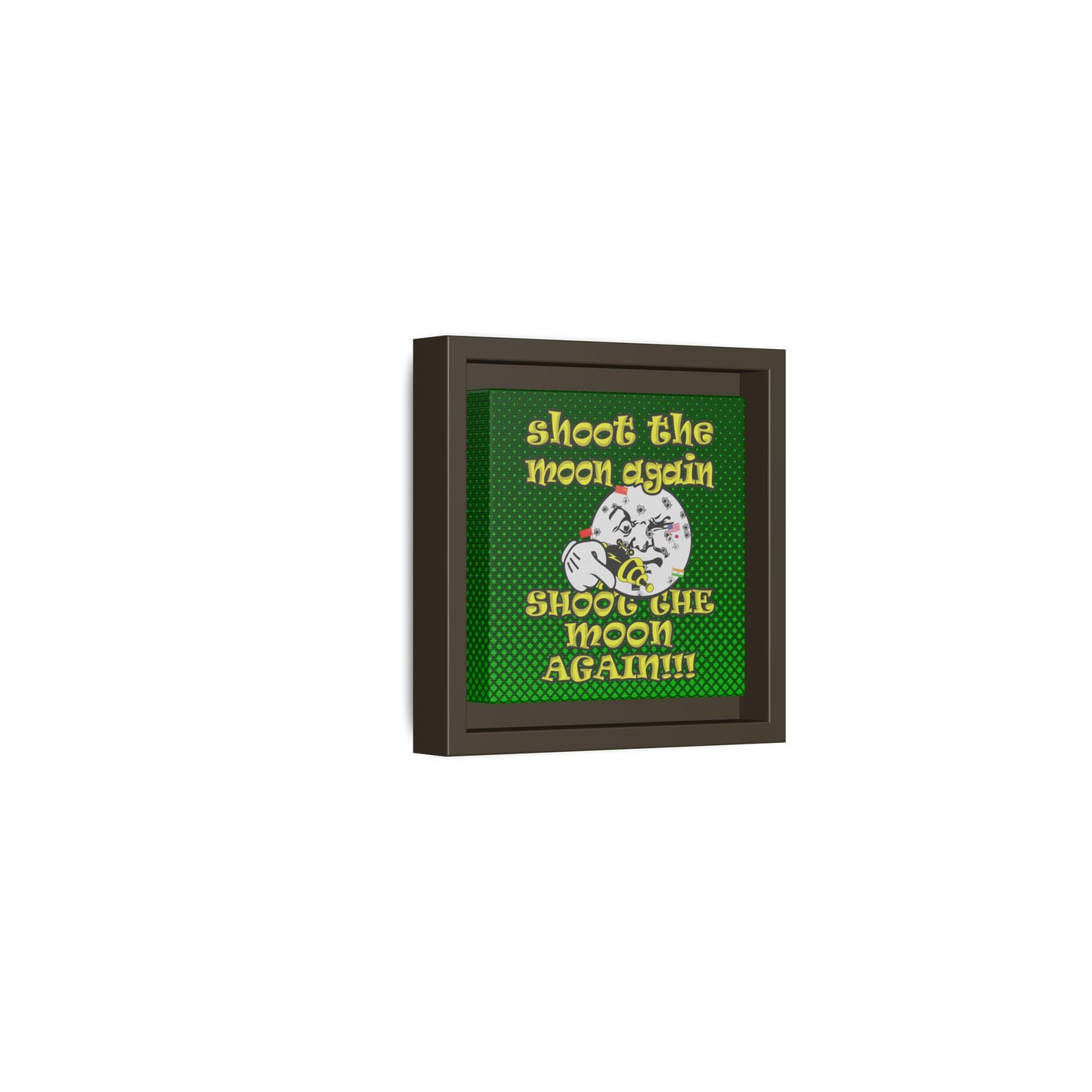 shoot the moon again - framed canvas art (logo green)