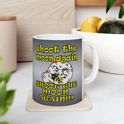 shoot the moon again - White Mug (brushed nickel)