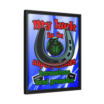 my luck - framed canvas art (blue-white wave)