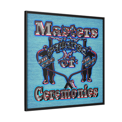 em cee squared - framed canvas art (faded blue)