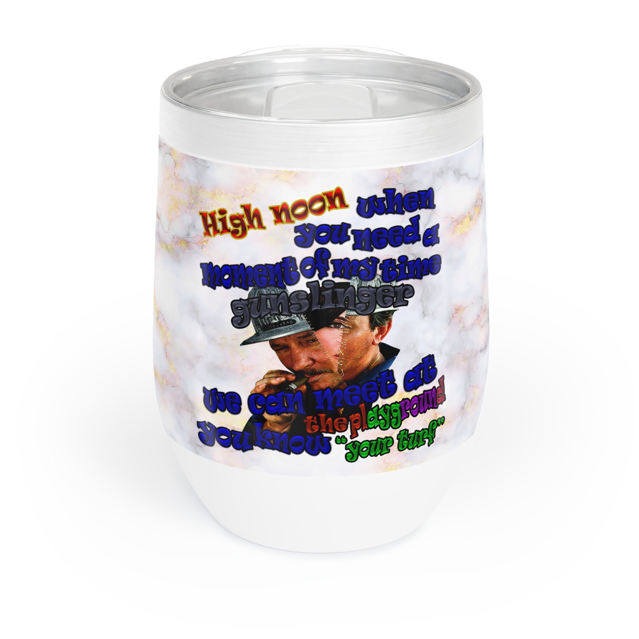high noon - Chill Wine Tumbler (white marble)