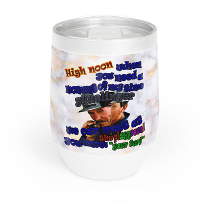 high noon - Chill Wine Tumbler (white marble)