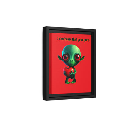 I don't care that your grey - framed canvas art (red)