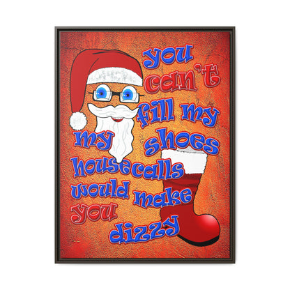 santa's shoes - framed canvas art (burnt orange)