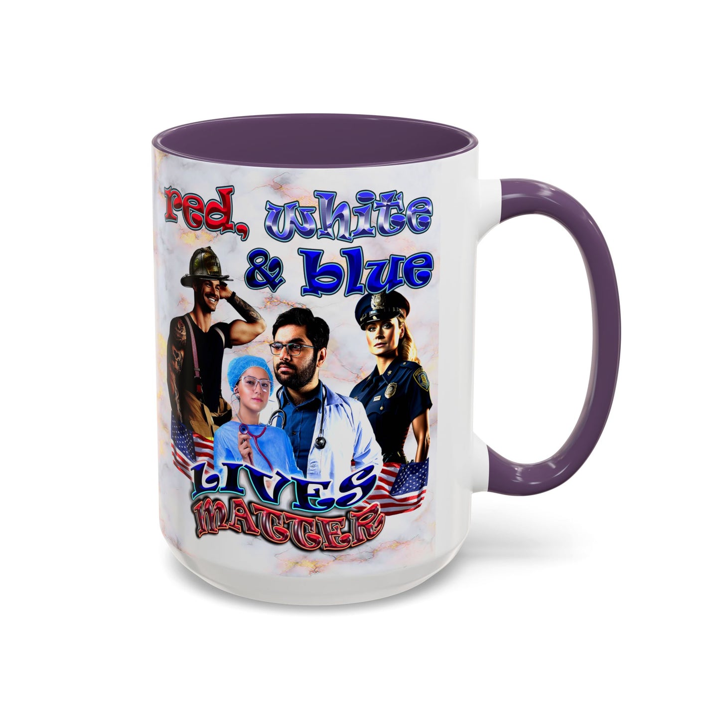 rw&b lives matter - Accent Mug (white marble)