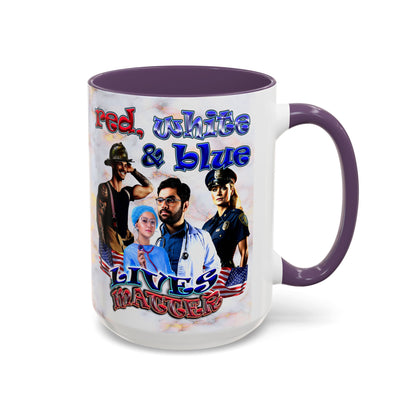 rw&b lives matter - Accent Mug (white marble)