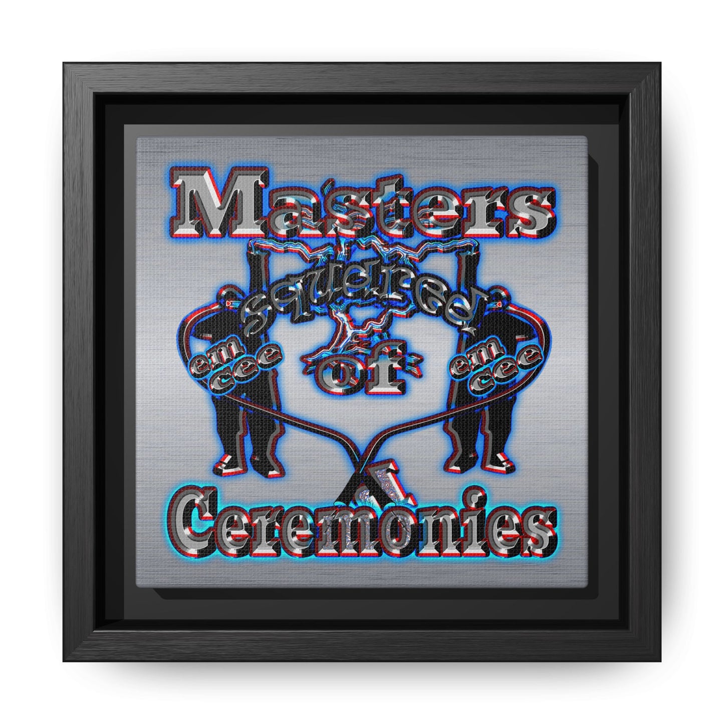 em cee squared - framed canvas art (brushed nickel)