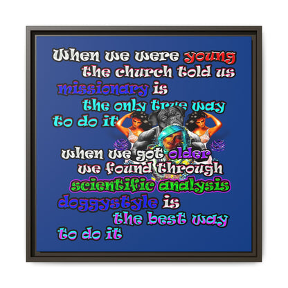 doggystyle - framed canvas art (dark blue)