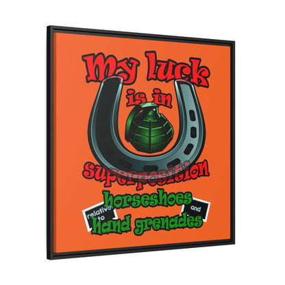 my luck - framed canvas art (orange)