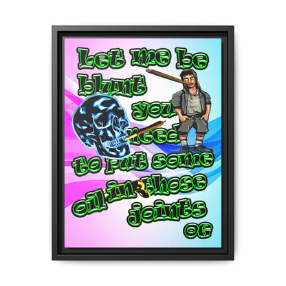 og - framed canvas art (light blue-pink wave)