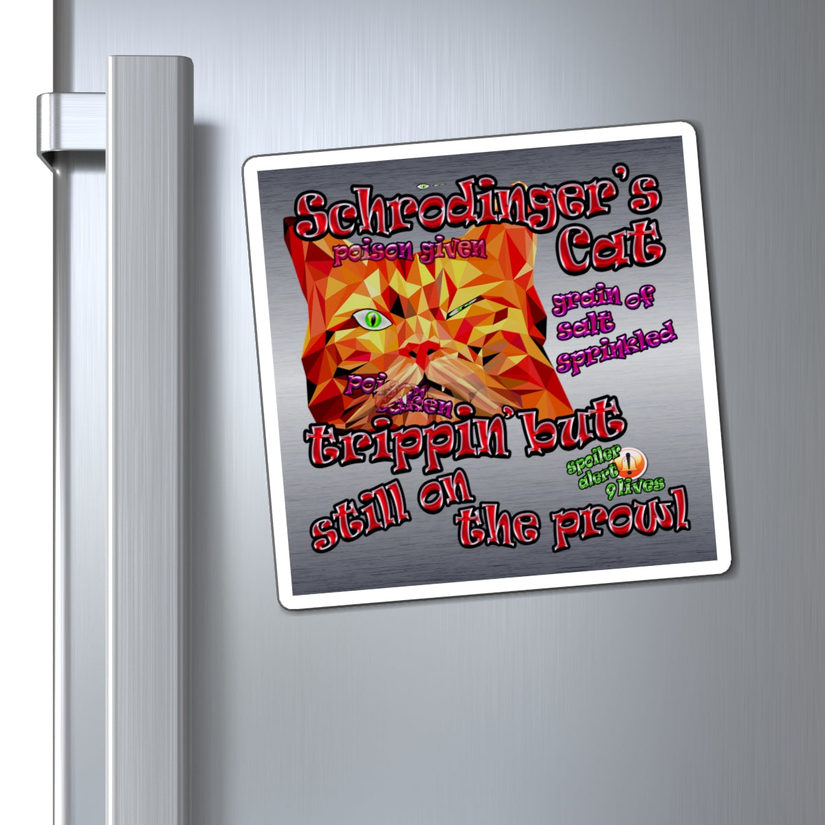 schrodinger's cat - Magnets - (brushed nickel)
