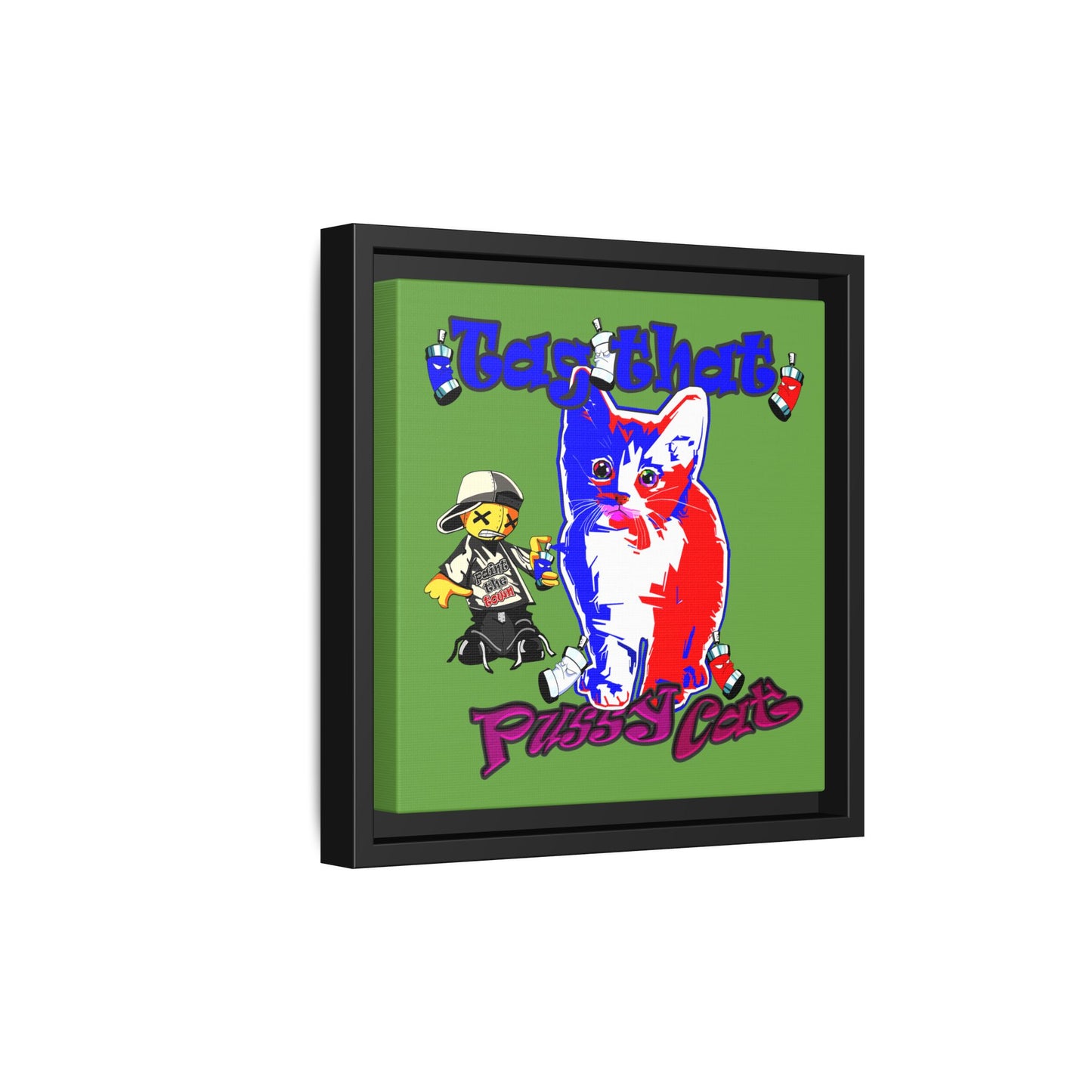 tag that - framed canvas art (green)