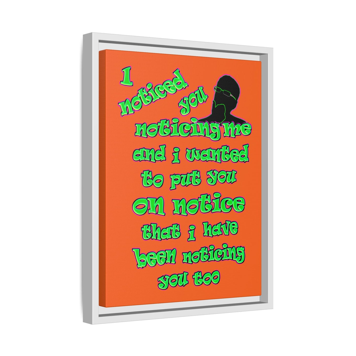 noticed you noticing - framed canvas art (orange)
