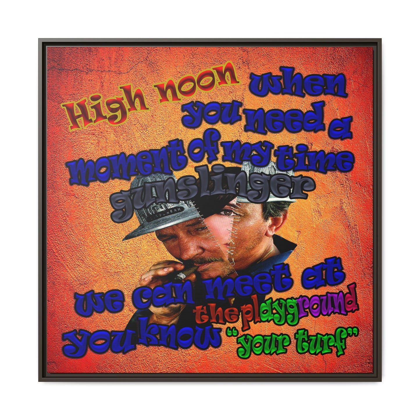 high noon - framed canvas art (burnt orange)