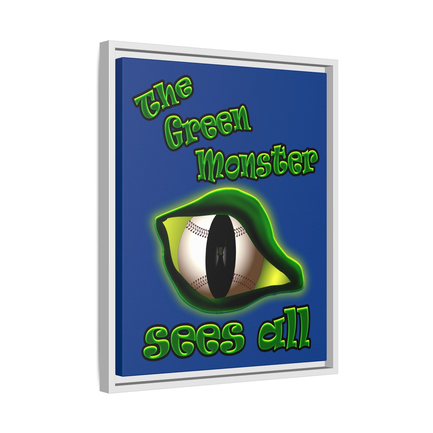 green monster - framed canvas art (dark blue)