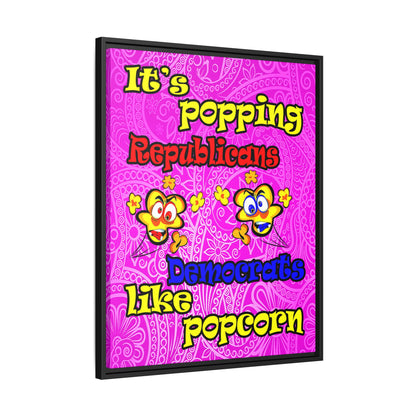 popping like popcorn - framed canvas art (pink swirl)