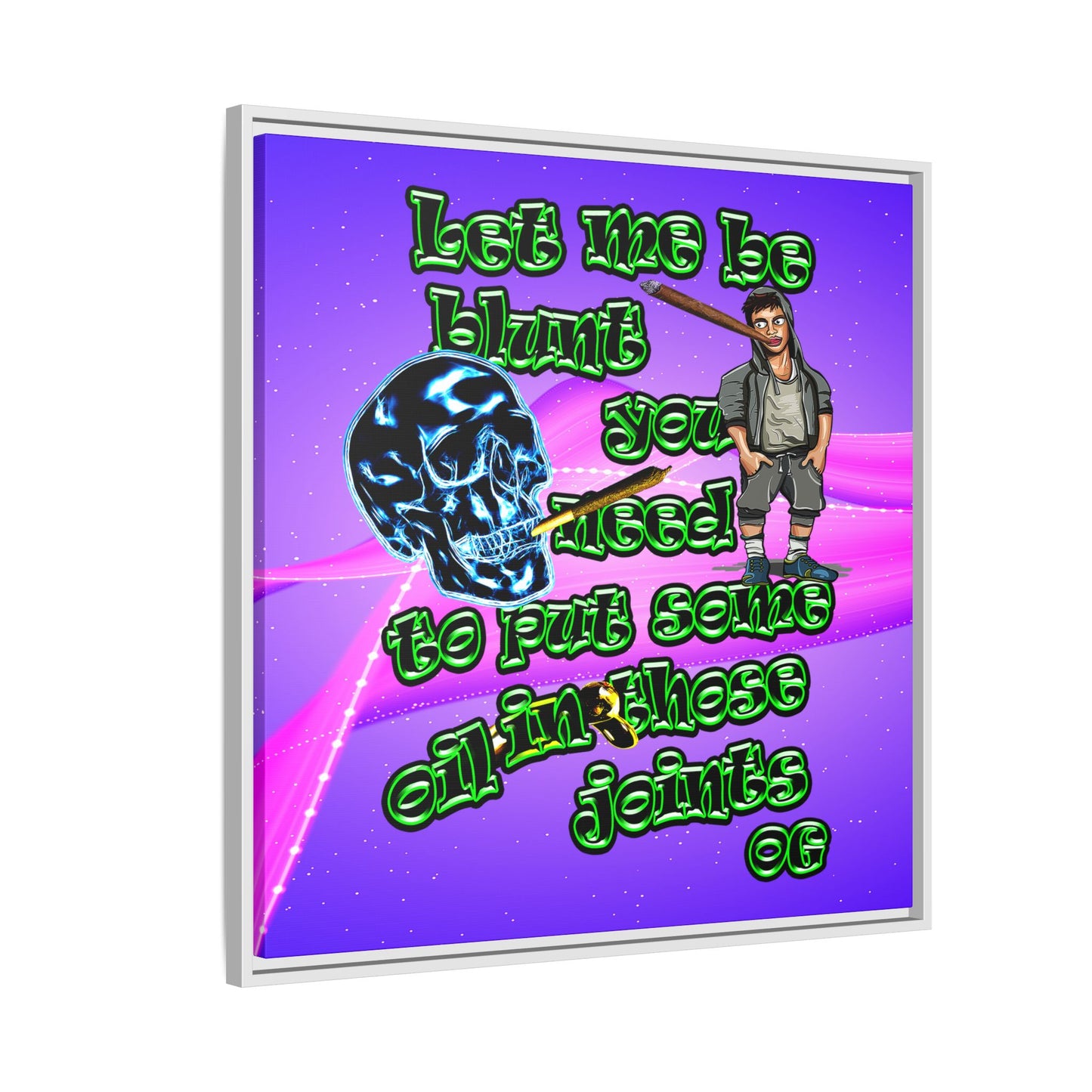 og - framed canvas art (purple-pink wave)
