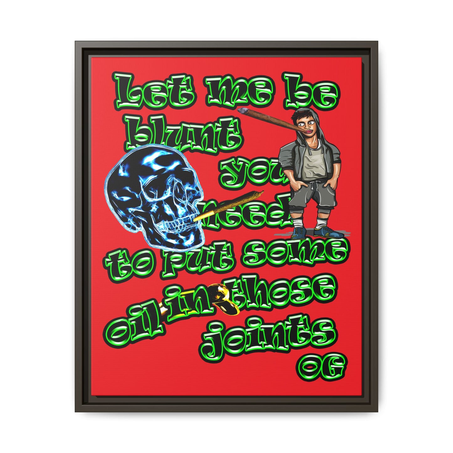 og - framed canvas art (red)