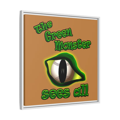 green monster - framed canvas art (light brown)