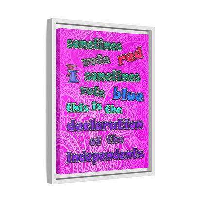 declaration of the independents - framed canvas art (pink swirl)