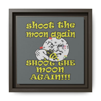 shoot the moon again - framed canvas art (dark grey)