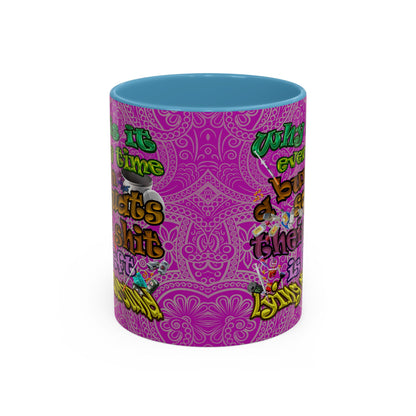 the bum's shit - Accent Mug (pink swirl)