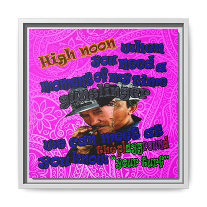 high noon - framed canvas art (pink swirl)