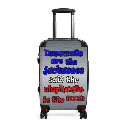 donkeys and elephants - Suitcase (brushed nickel)