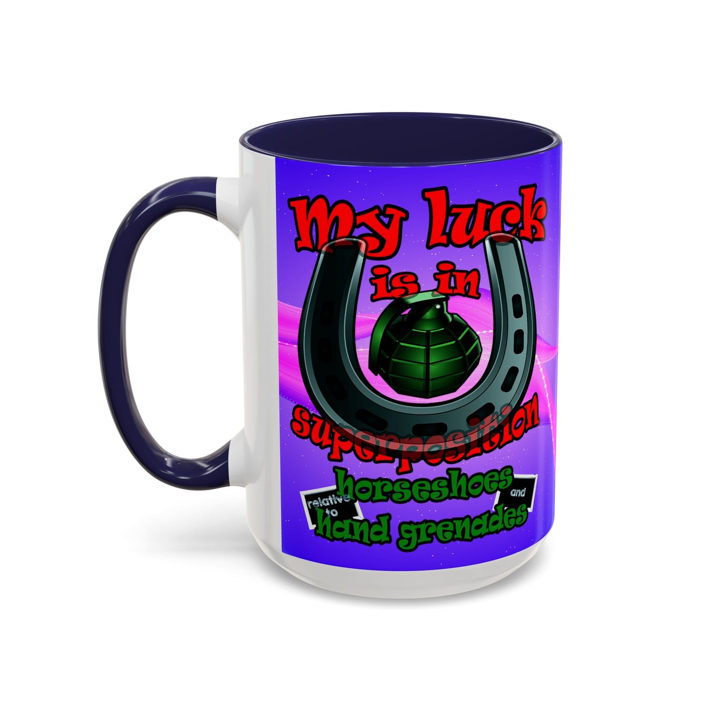 my luck - Accent Mug (purple-pink wave)