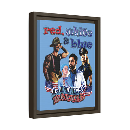 rw&b lives matter - framed canvas art (light blue)